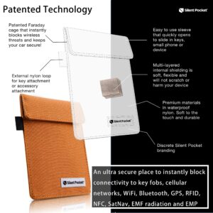 Silent Pocket Signal Blocking Car Anti Theft Device Shielding Faraday Key Fob Case Bundle (Red and Blue)