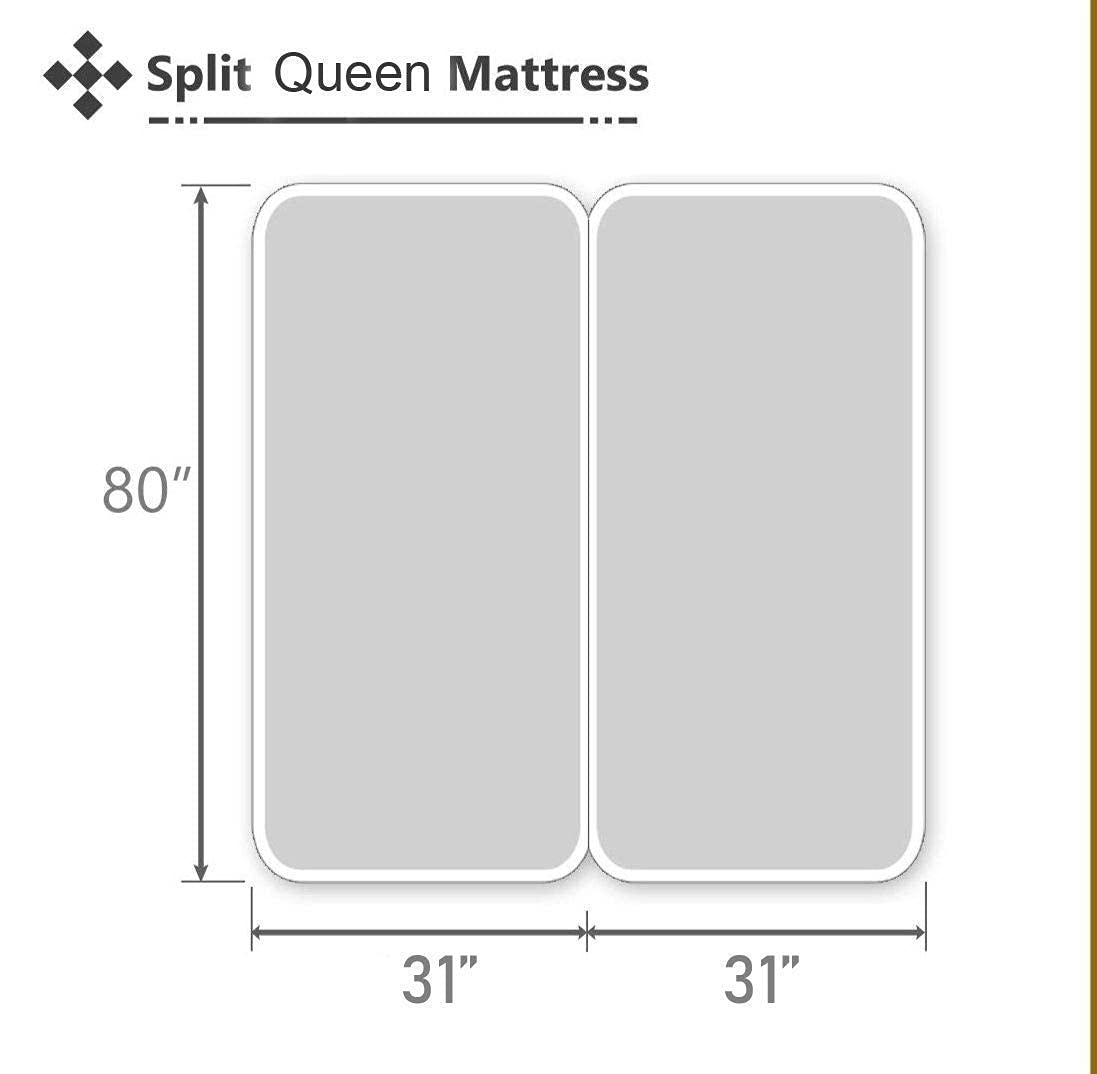 Silentnight Split Queen Sheets for Adjustable Beds 5-Piece Split Queen Sheet Set, 800 Thread Count 100% Egyptian Cotton,12" Deep Pocket Adjustable Bed Sheets, White Solid