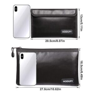 Hodufy Faraday Bag for Phones+Upgraded Faraday Bag for Key Fobs(2-Pack) Fireproof Money Bag