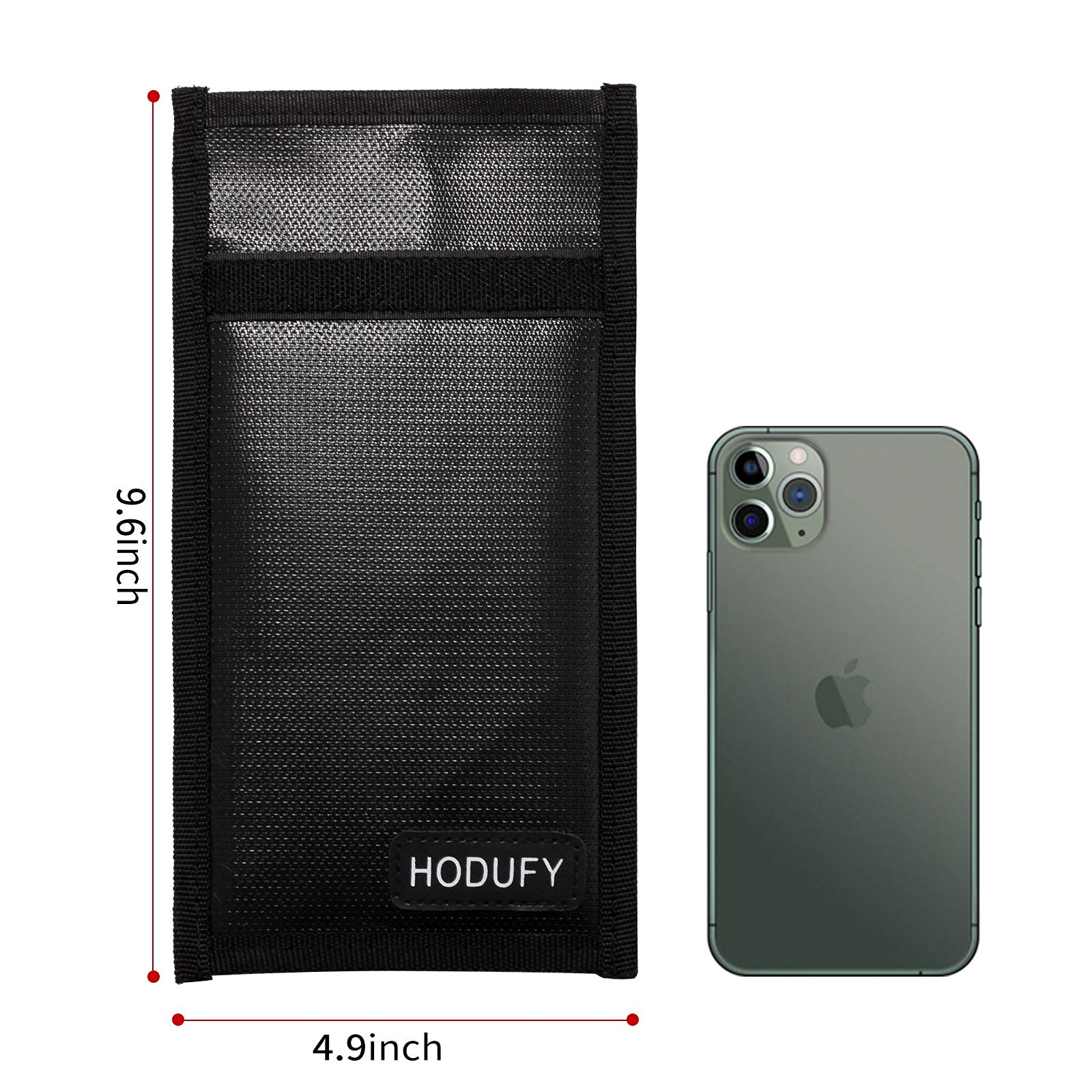 Hodufy Faraday Bag for Phones+Upgraded Faraday Bag for Key Fobs(2-Pack) Fireproof Money Bag