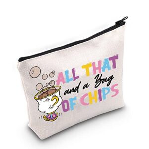 BWWKTOP Chip Makeup Bag Beauty Cartoon Inspired Gifts All That And A Bag Of Chips Makeup Zipper Pouch Bag Chip Merchandise (Bag Of Chips)