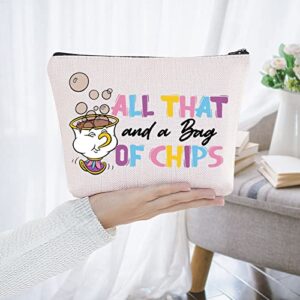 BWWKTOP Chip Makeup Bag Beauty Cartoon Inspired Gifts All That And A Bag Of Chips Makeup Zipper Pouch Bag Chip Merchandise (Bag Of Chips)