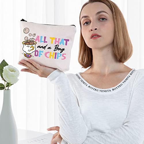 BWWKTOP Chip Makeup Bag Beauty Cartoon Inspired Gifts All That And A Bag Of Chips Makeup Zipper Pouch Bag Chip Merchandise (Bag Of Chips)