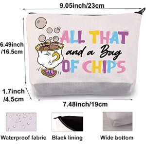 BWWKTOP Chip Makeup Bag Beauty Cartoon Inspired Gifts All That And A Bag Of Chips Makeup Zipper Pouch Bag Chip Merchandise (Bag Of Chips)