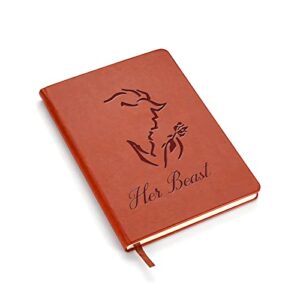 lbwcer beauty and the beast leather notebook animated movie inspired gifts inspirational gifts for tv movie fans valentine's day gifts (beast)