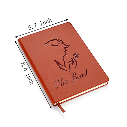 LBWCER Beauty and the Beast Leather Notebook Animated Movie Inspired Gifts Inspirational gifts for TV Movie fans Valentine's Day Gifts (Beast)