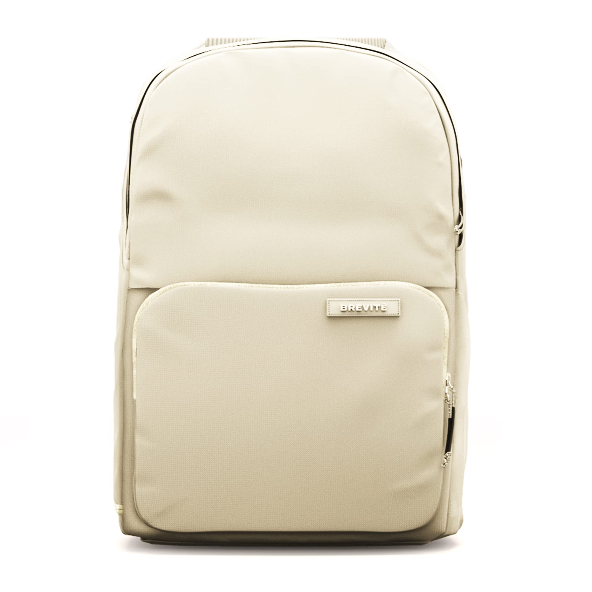 BREVITE The Backpack- Casual daypack backpacks for every function. Compact but spacious 18L aesthetic traveling backpack with laptop compartment. (Tan)