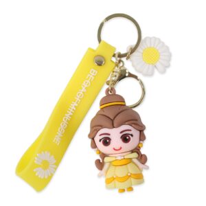 princess keychain for girls - cute kawaii anime keychain, fairy tale ladies purse handbag decorative bag accessories (an)