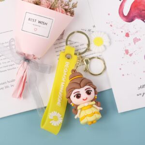 Princess Keychain for Girls - Cute Kawaii Anime Keychain, Fairy Tale Ladies Purse Handbag Decorative Bag Accessories (An)