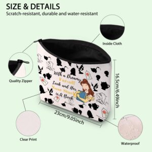 FOTAP Beauty Fairytale Gifts Belle Princess Cosmetic Bag Beaty Beast Story Inspired Cosmetic Bag Princesses Belle Gifts Magic Kingdom Gift (Nose Stuck)