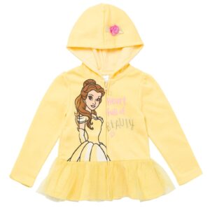 disney princess belle little girls zip up peplum hoodie 6-6x