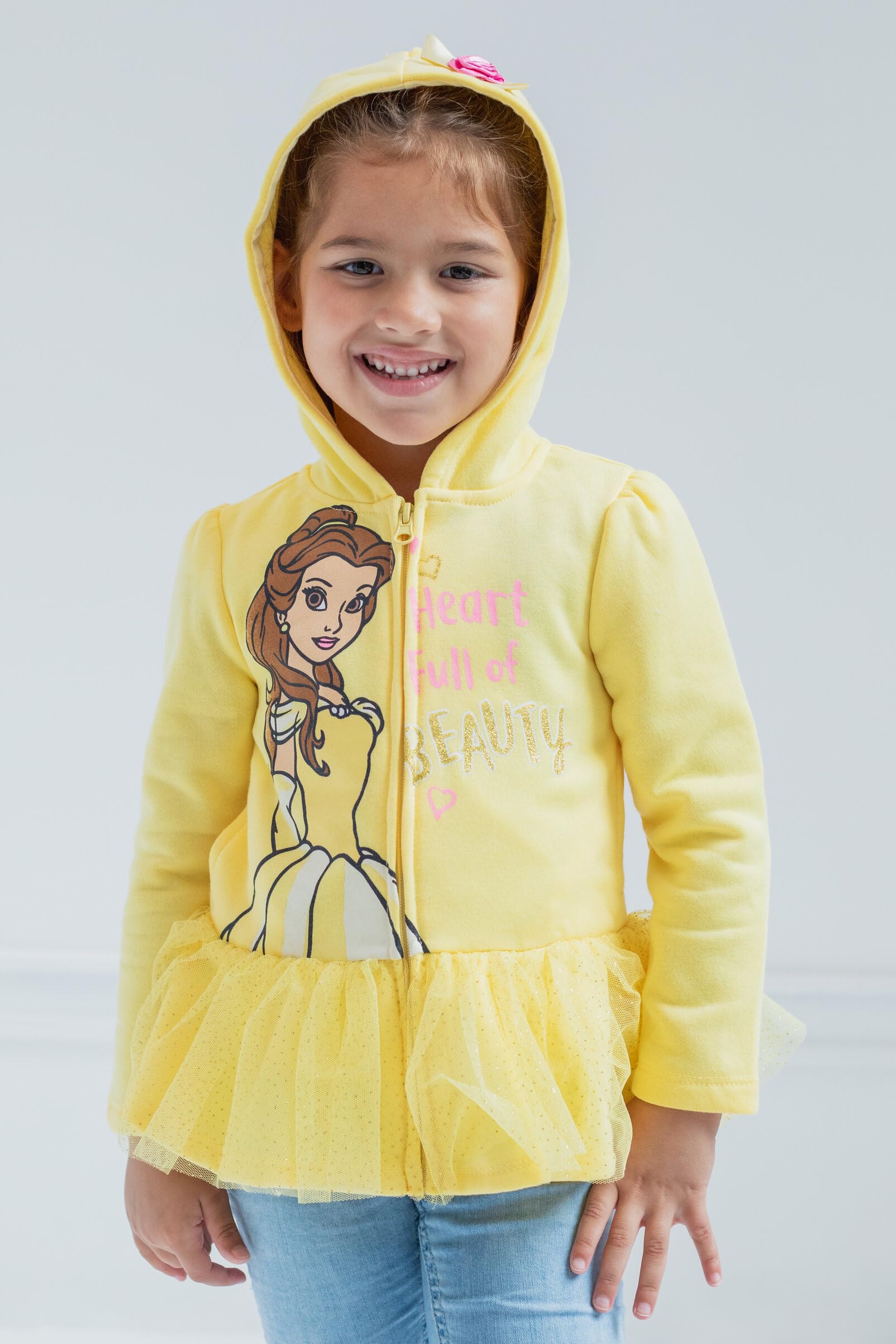 Disney Princess Belle Little Girls Zip Up Peplum Hoodie 6-6X