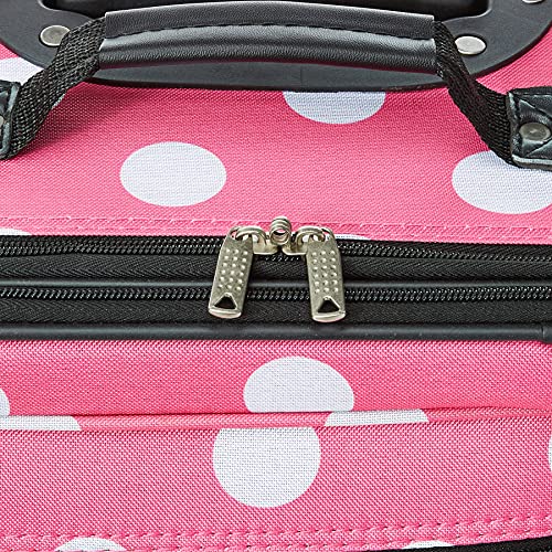 Rockland Fashion Softside Upright Luggage Set, Expandable, Pink Dots, 2-Piece (14/19)