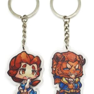 EBTY DREAMS Inc. - Set of 2 Beauty And The Beast Acrylic Keychain Belle, Beast