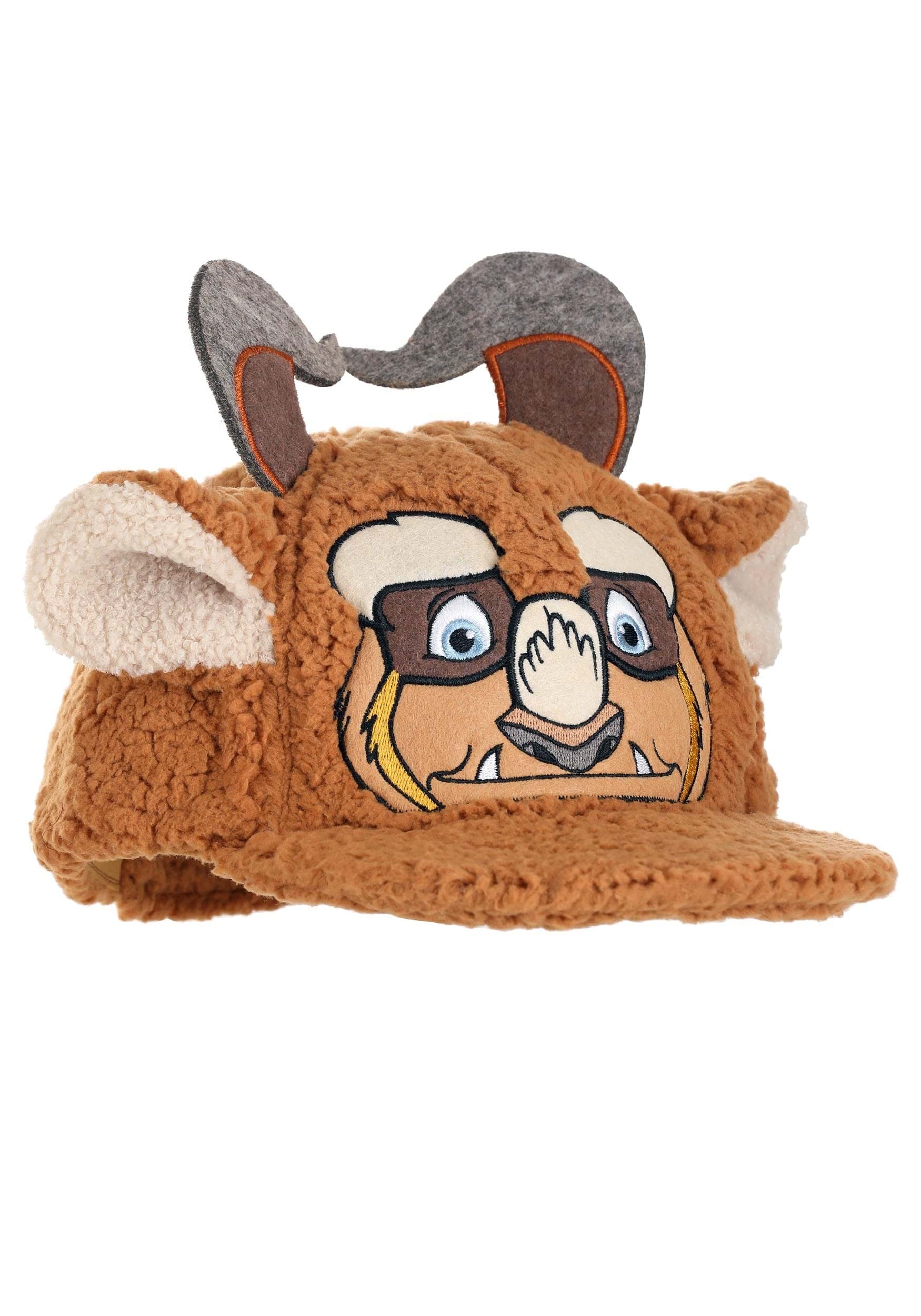 elope Disney Beast Plush Fuzzy Costume Cap with Ears Standard Multicolor