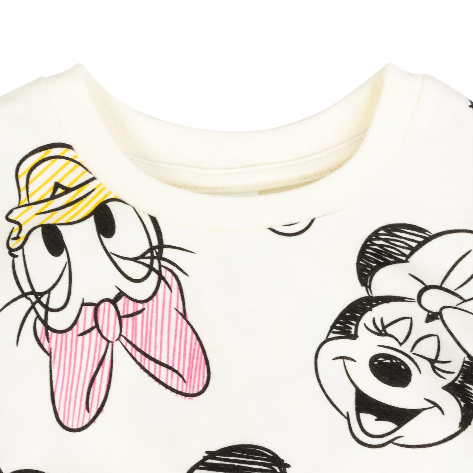 Disney Mickey Mouse Donald Duck Daisy Duck Little Girls French Terry Fashion Pullover Sweatshirt White 6