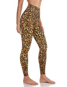 liebergo workout leggings for women tummy control high waisted yoga pants printed leggings for women festival- 25 inches beauty and the beast leopard xx-small