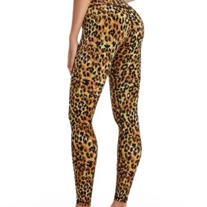 LIEBERGO Workout Leggings for Women Tummy Control High Waisted Yoga Pants Printed Leggings for Women Festival- 25 Inches Beauty and The Beast Leopard XX-Small