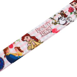 Beauty Beast Animated Cartoon Princess Belle Girls Lanyard Keychain ID Badge Holder