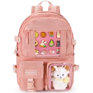 steamedbun kawaii backpack cute aesthetic backpack for girls,ita backpack with inserts for school (without pins)