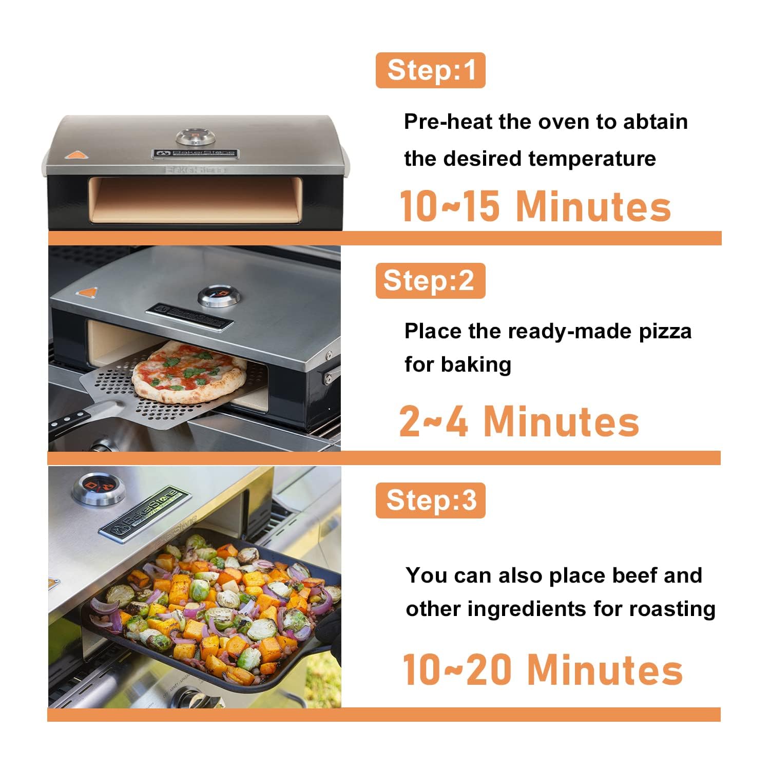 BakerStone P-AHXXX-O-000 Professional Series pizza oven, Black/Stainless