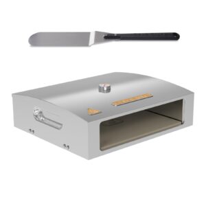 bakerstone pizza oven box kit with pizza stone, outdoor indoor stainless steel pizza oven for gas grill