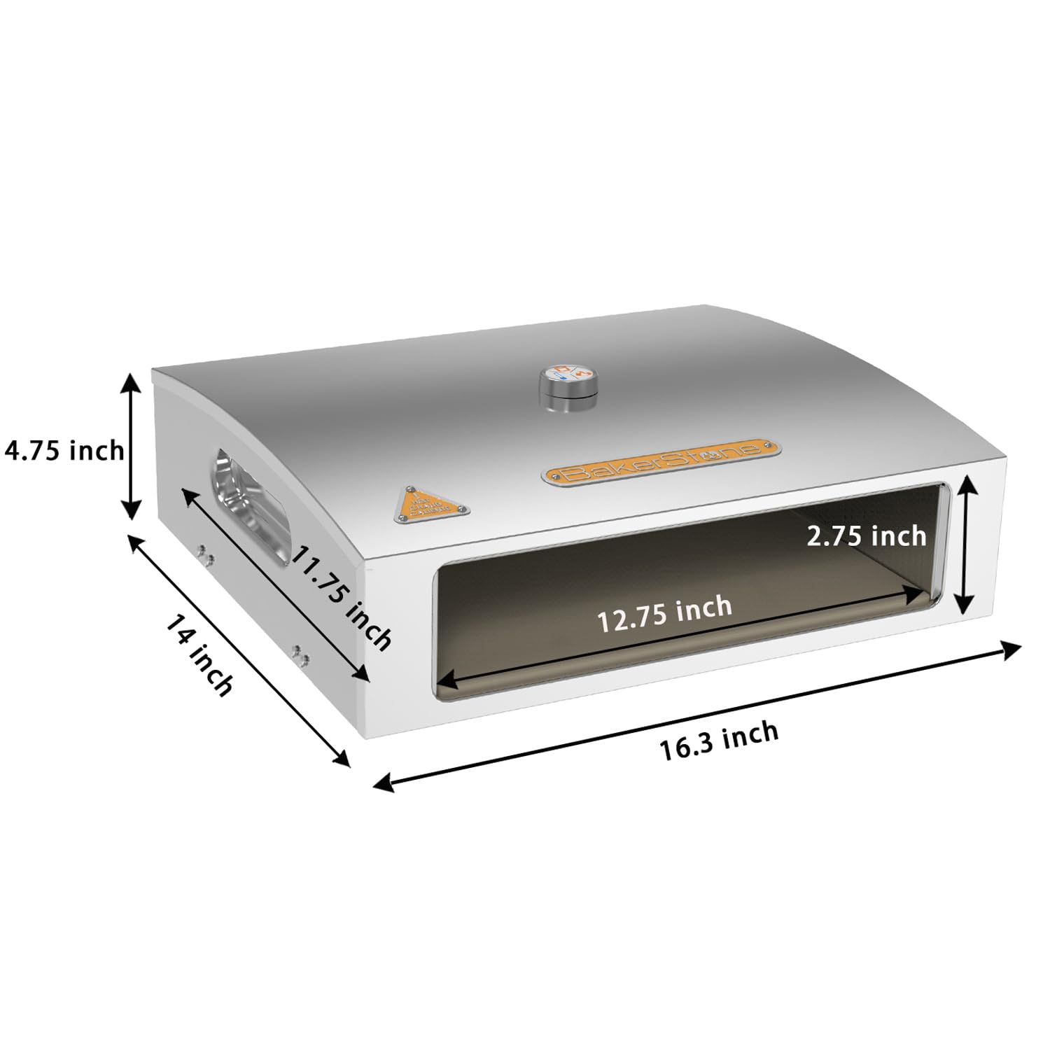 BakerStone Pizza Oven Box Kit With Pizza Stone, Outdoor Indoor Stainless Steel Pizza Oven For Gas Grill