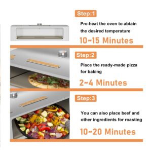 BakerStone Pizza Oven Box Kit With Pizza Stone, Outdoor Indoor Stainless Steel Pizza Oven For Gas Grill