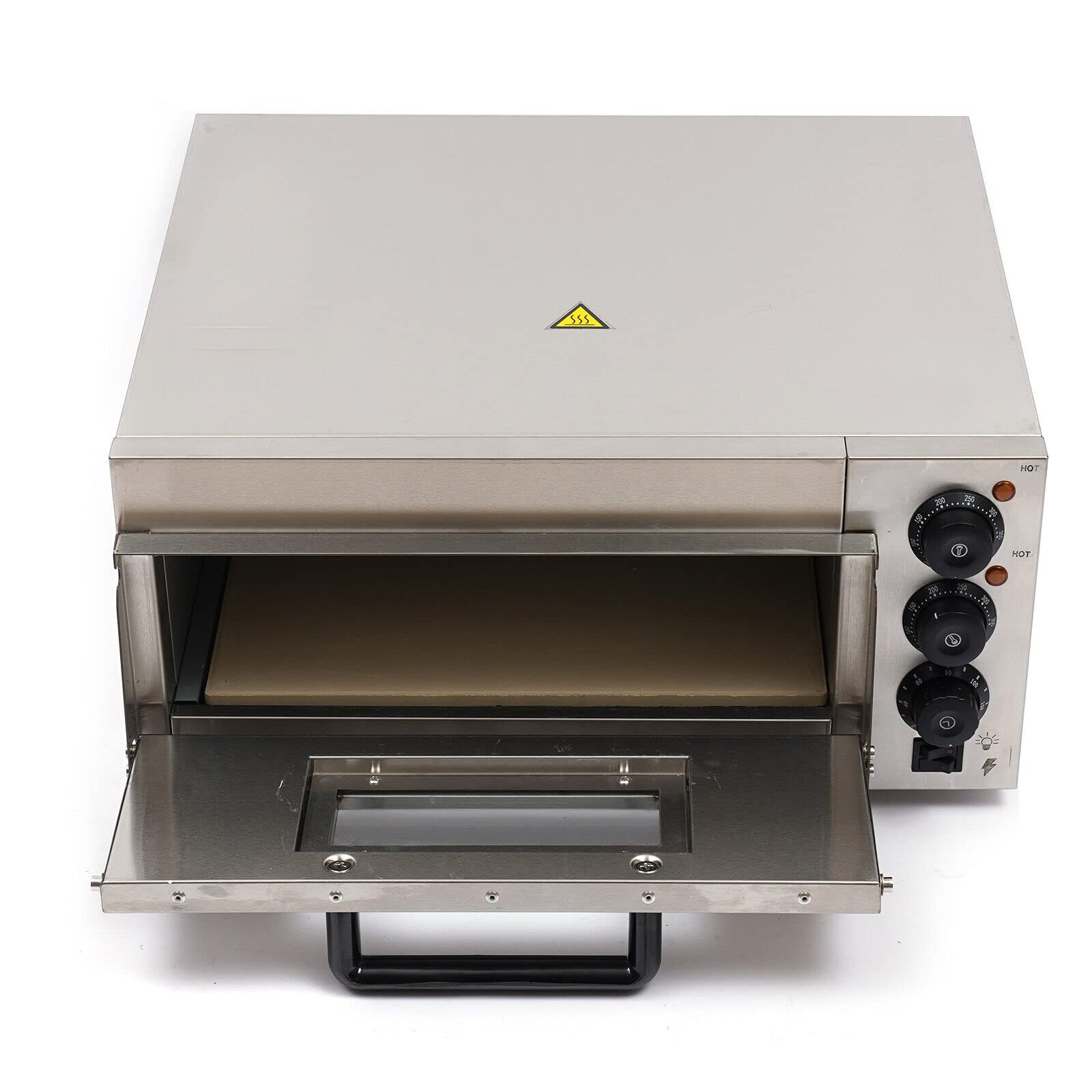 PIAOCAIYIN Commercial Pizza Oven Countertop, 1500w Bakery Oven, Stainless Steel Electric Pizza Oven, Pizza Oven Indoor, Single Layer, Adjustable Time, for Baking Equipment Home Use