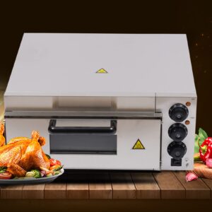 PIAOCAIYIN Commercial Pizza Oven Countertop, 1500w Bakery Oven, Stainless Steel Electric Pizza Oven, Pizza Oven Indoor, Single Layer, Adjustable Time, for Baking Equipment Home Use