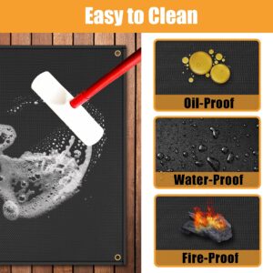 Amerbro 36 x 30 inch Under Grill Mats for Outdoor - Fireproof Deck and Grass Protector Water Resistant & Oil Proof- Easy to Clean Fire Pit Mat, Fireplace Mat Black