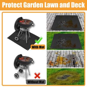 Amerbro 36 x 30 inch Under Grill Mats for Outdoor - Fireproof Deck and Grass Protector Water Resistant & Oil Proof- Easy to Clean Fire Pit Mat, Fireplace Mat Black