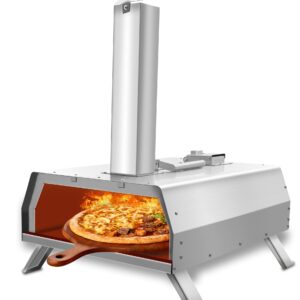 Anman bakerstone pizza oven for grill Pizza Oven Outdoor, 16" Multi-Fuel Rotatable Pizza Ovens, Portable Stainless Steel Wood Fired Pizza Oven pizza oven gas grill weber grill pizza la bbq pizza oven