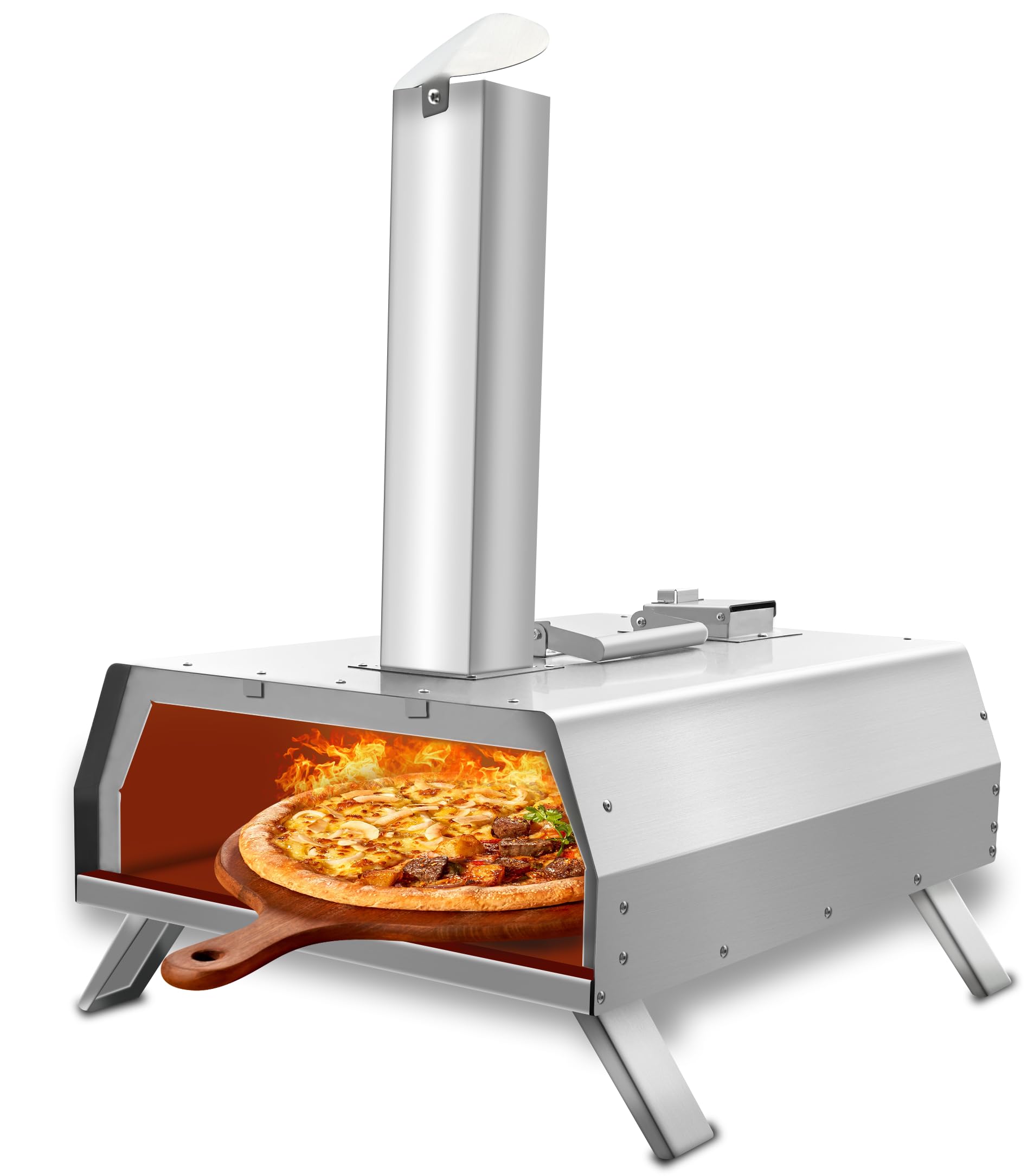 Anman bakerstone pizza oven for grill Pizza Oven Outdoor, 16" Multi-Fuel Rotatable Pizza Ovens, Portable Stainless Steel Wood Fired Pizza Oven pizza oven gas grill weber grill pizza la bbq pizza oven