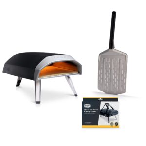 ooni koda 12 portable gas pizza oven with ooni 12" perforated peel + protective cover- outdoor pizza oven for authentic stone