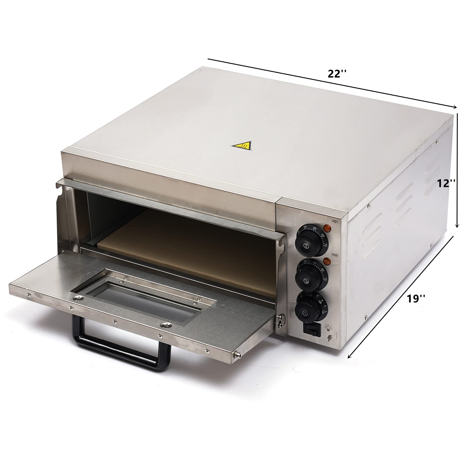 Countertop Electric Pizza Oven 14" Commercial Single Deck Layer Pizza Oven Pizza Drawer Toaster Oven for Home Restaurant Pizza Maker Baker Snack Oven