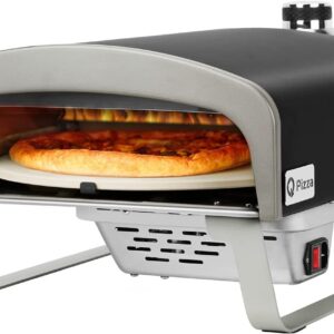 Q Pizza Gas Pizza Oven Portable Propane Pizza Oven with Automatic Rotating Stone for Outdoor Cooking, Portable Gas Pizza Oven For Outside Garden Backyard Party