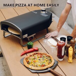 Q Pizza Gas Pizza Oven Portable Propane Pizza Oven with Automatic Rotating Stone for Outdoor Cooking, Portable Gas Pizza Oven For Outside Garden Backyard Party