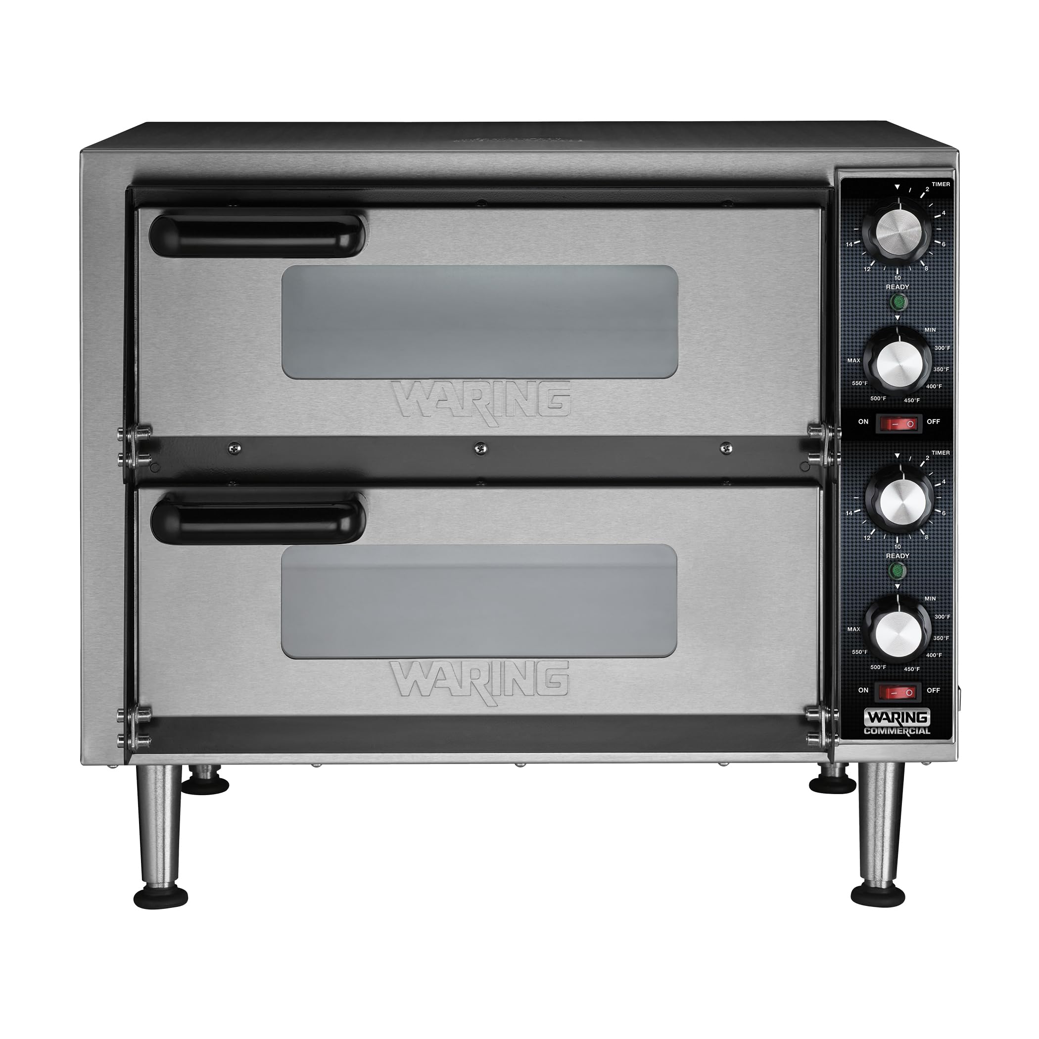 Waring Commercial WPO350 Medium-Duty Double Deck Pizza Ovens for Pizza up to 14" diamater, Ceramic Deck, 240V, 3500W, 6-20 Phase Plug