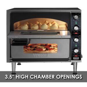 Waring Commercial WPO350 Medium-Duty Double Deck Pizza Ovens for Pizza up to 14" diamater, Ceramic Deck, 240V, 3500W, 6-20 Phase Plug