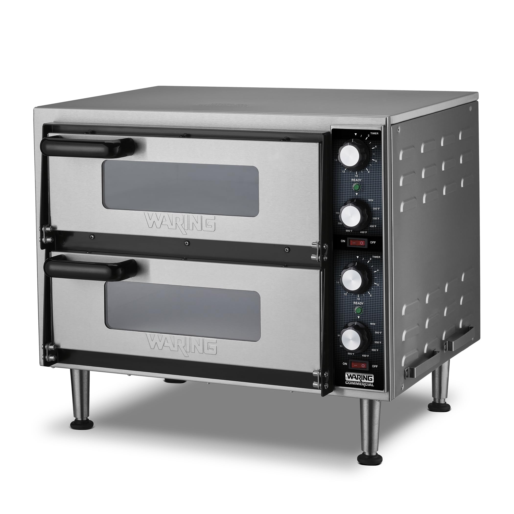 Waring Commercial WPO350 Medium-Duty Double Deck Pizza Ovens for Pizza up to 14" diamater, Ceramic Deck, 240V, 3500W, 6-20 Phase Plug