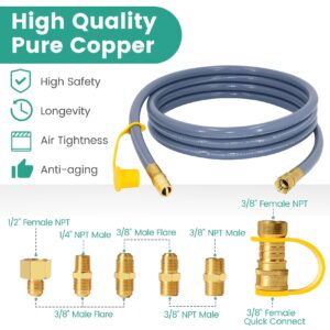 5369 Propane to Natural Gas Conversion Kit, For Weber,Blackstone 28" &36 ",Pizza Oven,Fire Pit, Generator, Patio Heater,etc.12FT 3/8" ID Natural Gas Hose with Quick Connect