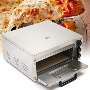 Pizza Oven Countertop for 12-14 inches Pizza, 2000W Stainless Steel Single Deck Electric Pizza Bread Oven Bakery Oven Professional Baking Equipment for Home Restaurant Bakery