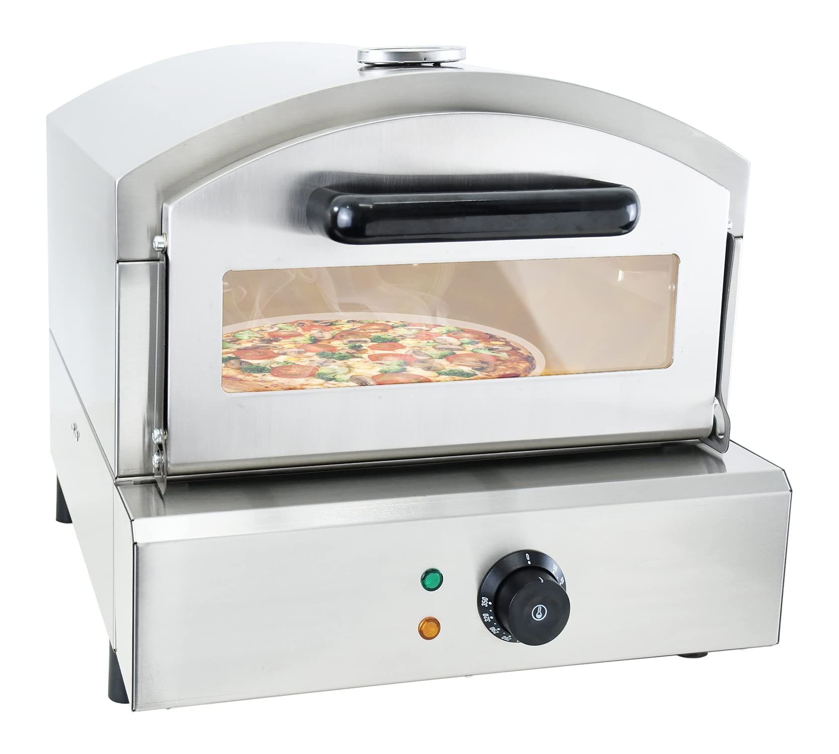 BNDHKR Commercial Electric Pizza Oven Countertop Stainless Steel Pizza Maker with 12" Pizza Stone for Outdoor Cooking, Portable Pizza Maker