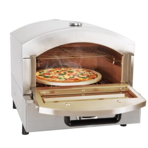 BNDHKR Commercial Electric Pizza Oven Countertop Stainless Steel Pizza Maker with 12" Pizza Stone for Outdoor Cooking, Portable Pizza Maker