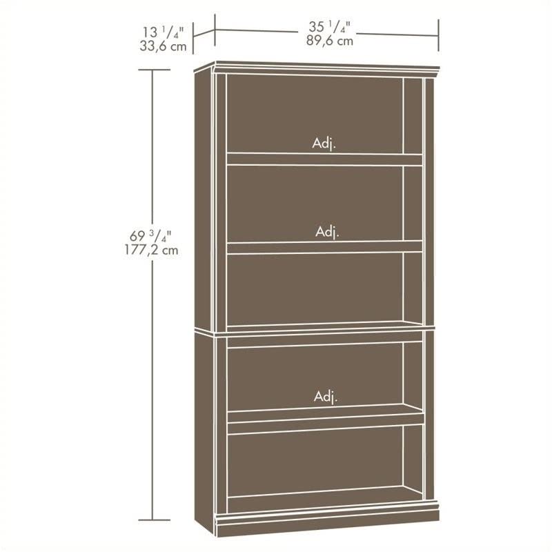 Home Square Modern 2 Piece Wood Bookcase Set with 5 Shelf in Washington Cherry