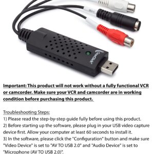 ClearClick VHS To DVD Wizard with USB Video Grabber & Free USA Tech Support