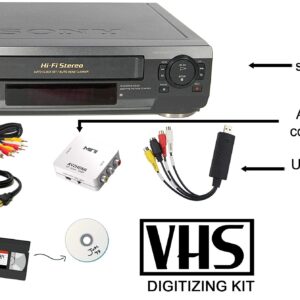 Sony VCR VHS Transfer Bundle w/ Remote, USB Adapter, HDMI Converter (Renewed)