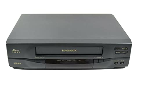 MAGNAVOX 4-Head VCR Video Cassette Recorder w/Remote, USB Adapter, HDMI Converter