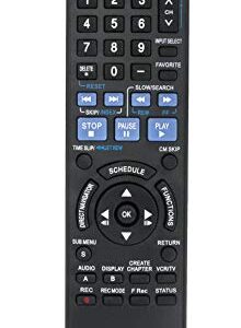 N2QAYB000197 Replaced DVD Recorder Remote Compatible with Panasonic DVD VCR VHS DMR-EZ37VK DMR-EZ37K DMR-EZ47V DMR-EZ47VK DMR-EZ47VP DMR-EZ48K DMR-EZ48V DMR-EZ48VK DMR-EZ475V DMR-EZ475VK DMR-EZ48